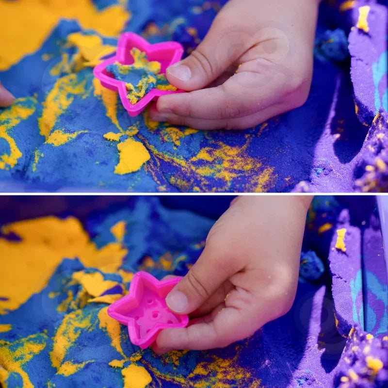 WOOPIE Piasek Kinetyczny 0,6 kg Zestaw Jednorożec Stolik z Foremkami - zabawki-dla-dziewczynki