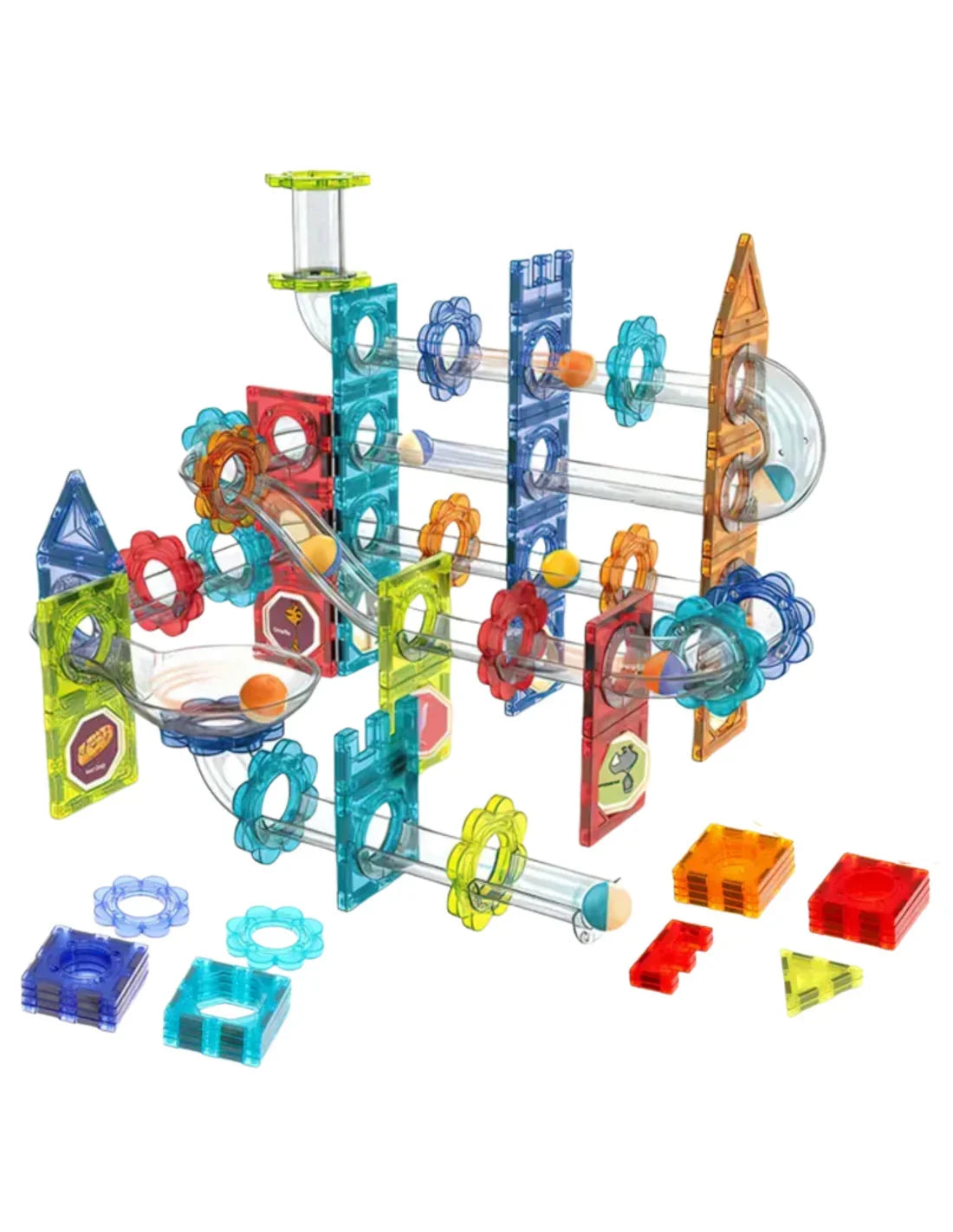 Zestaw edukacyjny WOOPIE kulodrom 113 el. magnetyczny tor