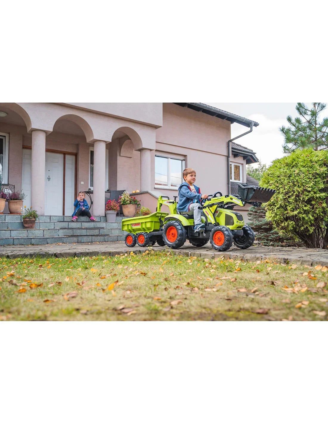 Traktor dziecięcy CLAAS z przyczepą wywrotką - zabawki-dla-dziewczynki