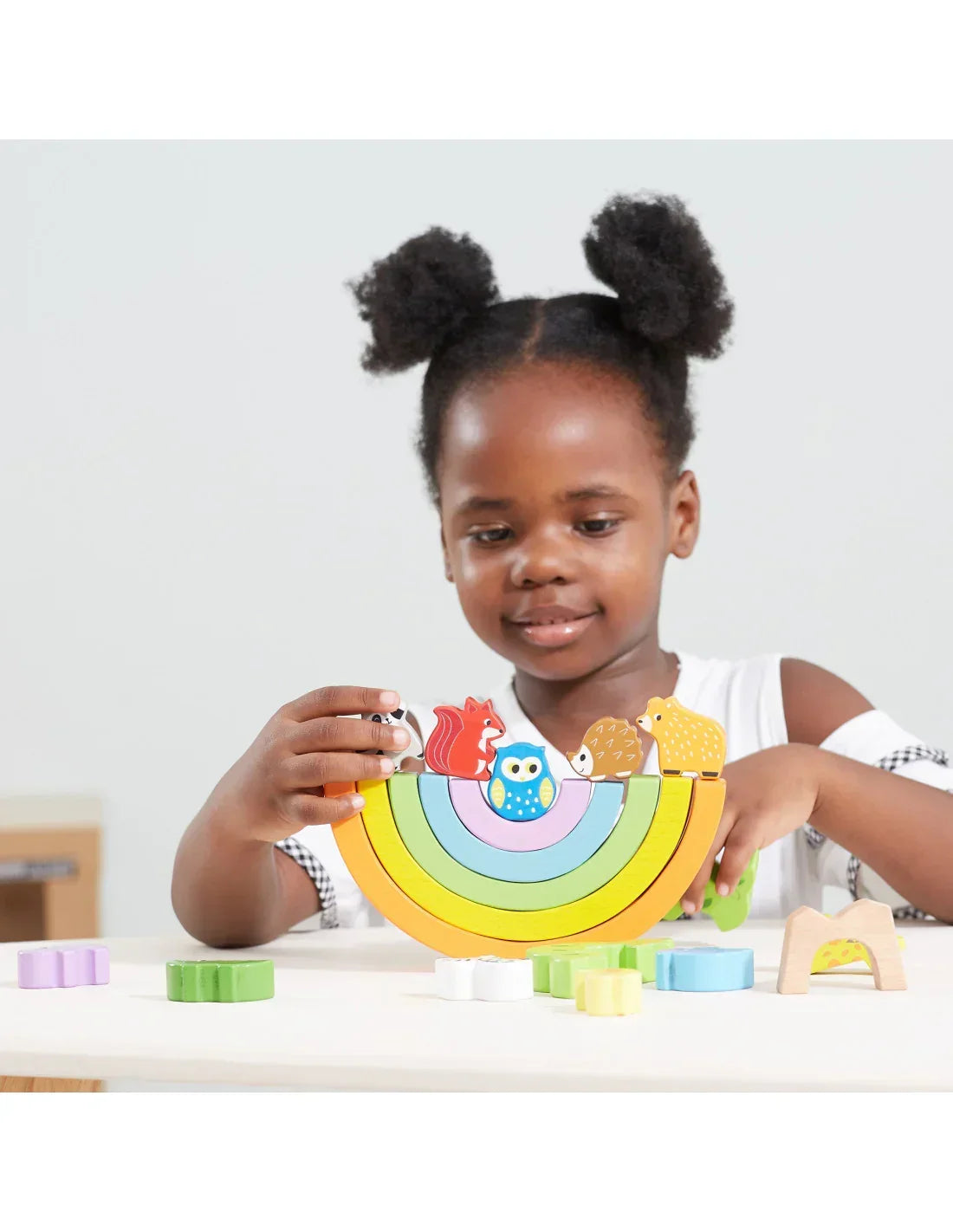 Drewniana tęcza Montessori VIGA zabawka edukacyjna - zabawki-dla-dziewczynki