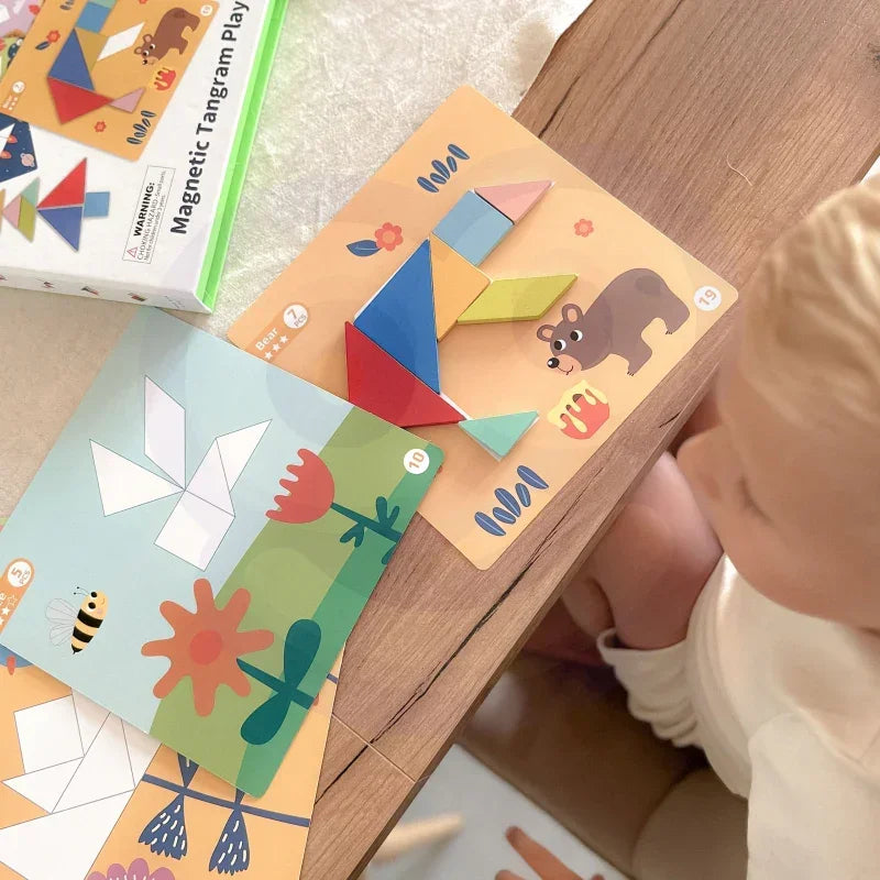 TOOKY TOY Tangram edukacyjny logiczne myślenie i koncentracja TOOKY TOY Tangram układanka edukacyjna - zabawki-dla-dziewczynki