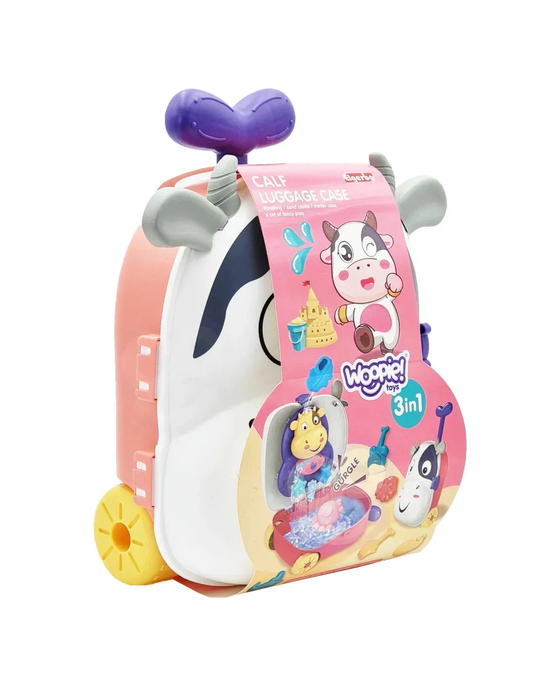 Wielofunkcyjna walizka zabawka dla dziewczynki Woopie Toys 3w1 w kształcie krówki  - zabawki-dla-dziewczynki