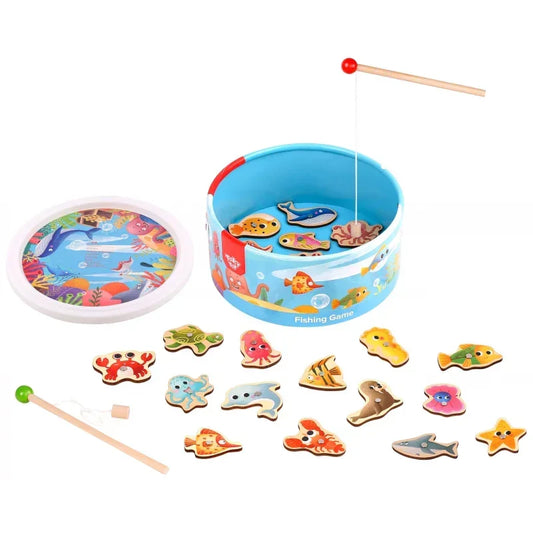 TOOKY TOY Gra Łowienie Rybek – drewniana gra zręcznościowa dla dzieci