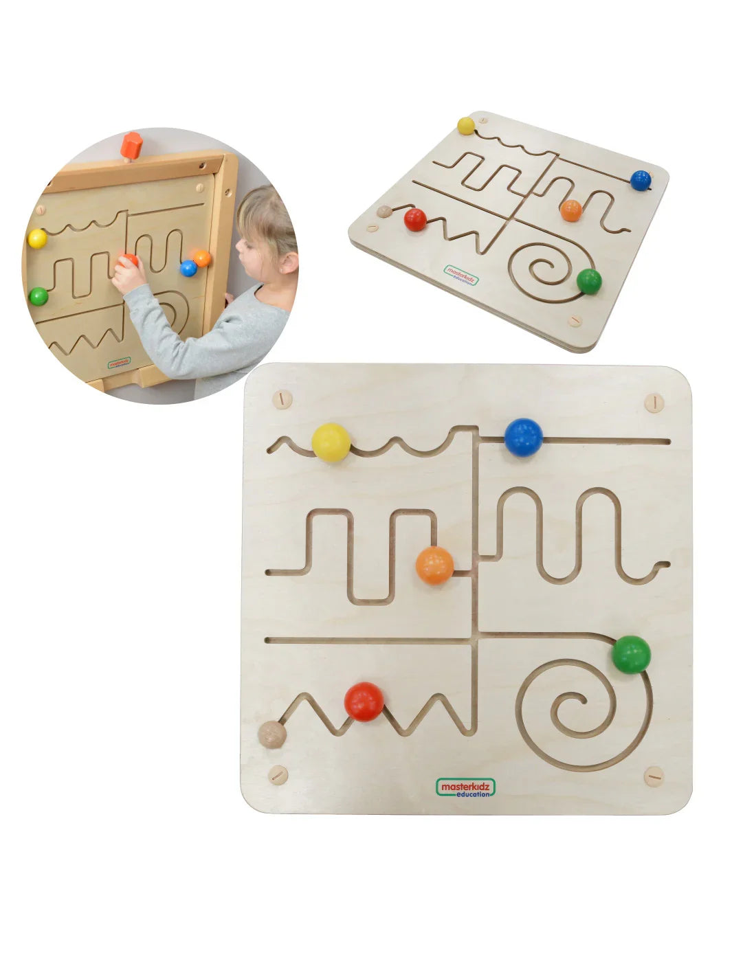 Drewniana tablica edukacyjna Montessori z labiryntem dla dzieci - zabawki-dla-dziewczynki