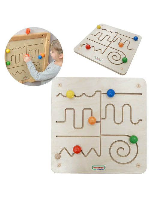 Drewniana tablica edukacyjna Montessori z labiryntem dla dzieci - zabawki-dla-dziewczynki