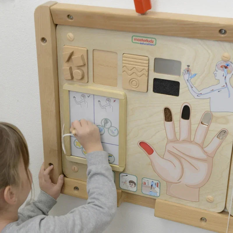 Edukacyjna tablica MASTERKIDZ zmysł dotyku Montessori dla dzieci - zabawki-dla-dziewczynki