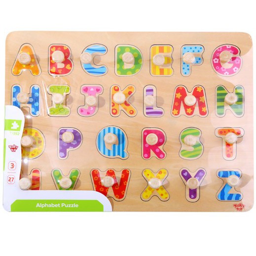 7-TOOKY TOY Puzzle Układanka Montessori z Pinezkami Alfabet-7