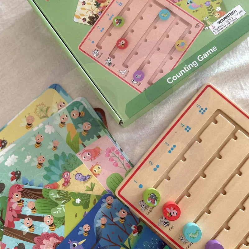 Edukacyjna zabawka TOOKY TOY, Drewniana Gra Nauka Liczenia Zwierzątka - zabawki-dla-dziewczynki