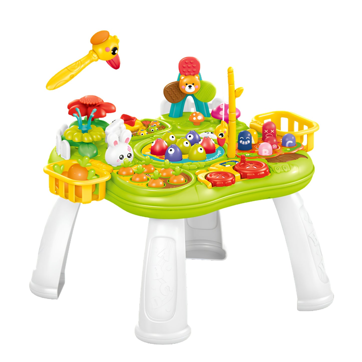 5-WOOPIE BABY Stolik Edukacyjny Interaktywny 2w1 Gra Łowienie Rybek Młotek Sorter Dźwięk Światło-5