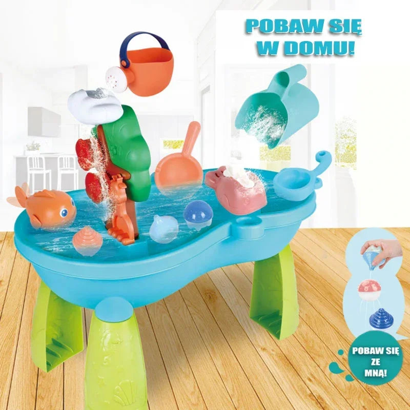 Stolik wodny WOOPIE 2w1 piaskownica wodospad do zabawy w ogrodzie - zabawki-dla-dziewczynki