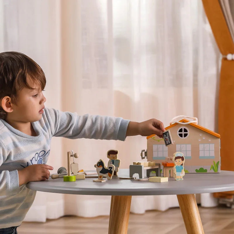 VIGA Drewniana Klinika dla zwierząt Szpital Weterynarz - zabawki-dla-dziewczynki