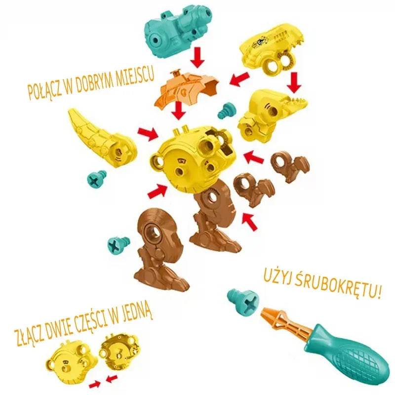 WOOPIE Zestaw dinozaury 3 szt konstrukcyjny w pudełku dla dzieci - zabawki-dla-dziewczynki