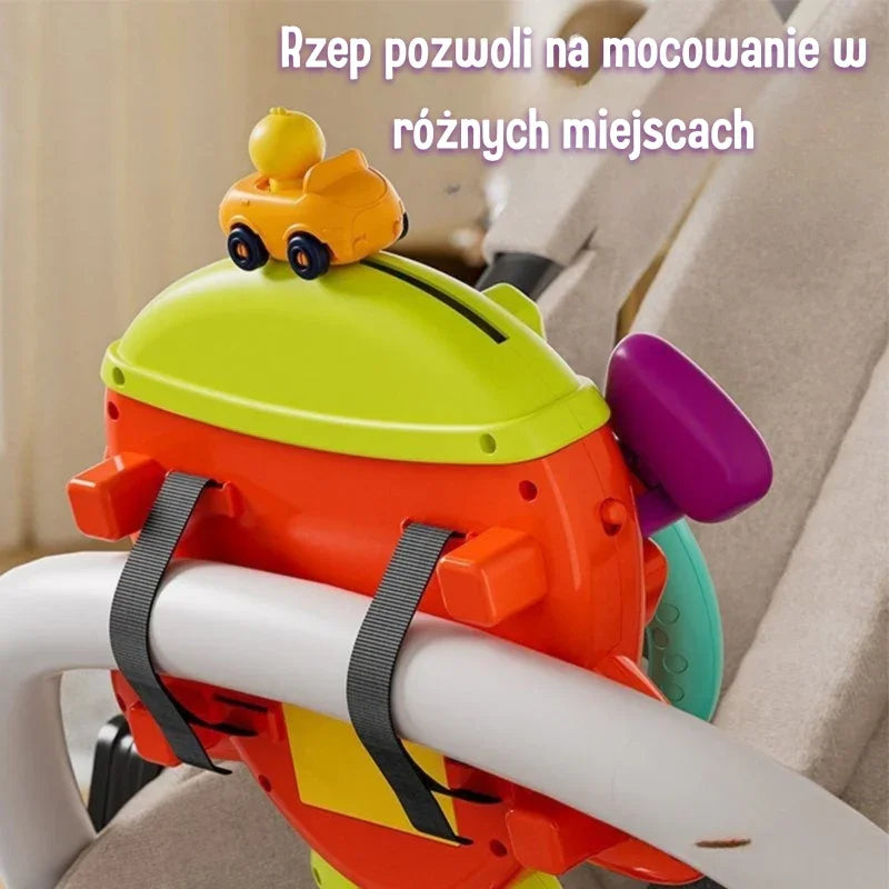 WOOPIE BABY Interaktywna Kierownica Samolot Pojazd na Łózeczko Wózek Efekty 18m+ - zabawki-dla-dziewczynki