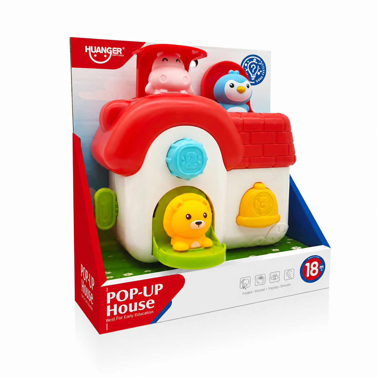 5-WOOPIE BABY Interaktywny Domek Pop-Up Wyskakujące Zwierzątka Zabawka Manipulacyjna 18m+-5