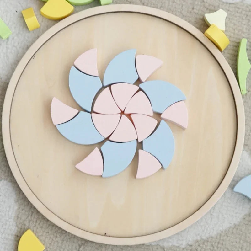 CLASSIC WORLD Pastelowa Mandala Układanka Montessori Mozaika Kwiaty - zabawki-dla-dziewczynki