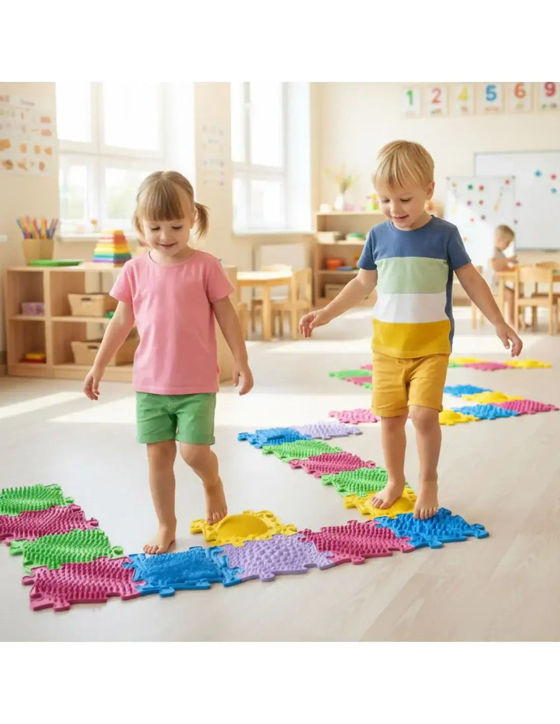 Mata sensoryczna WOOPIE puzzle do ćwiczeń stóp i równowagi - zabawki-dla-dziewczynki