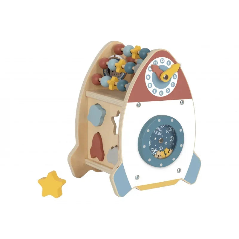TOOKY TOY drewniana rakieta z funkcjami sortera i labiryntu dla dzieci - zabawki-dla-dziewczynki