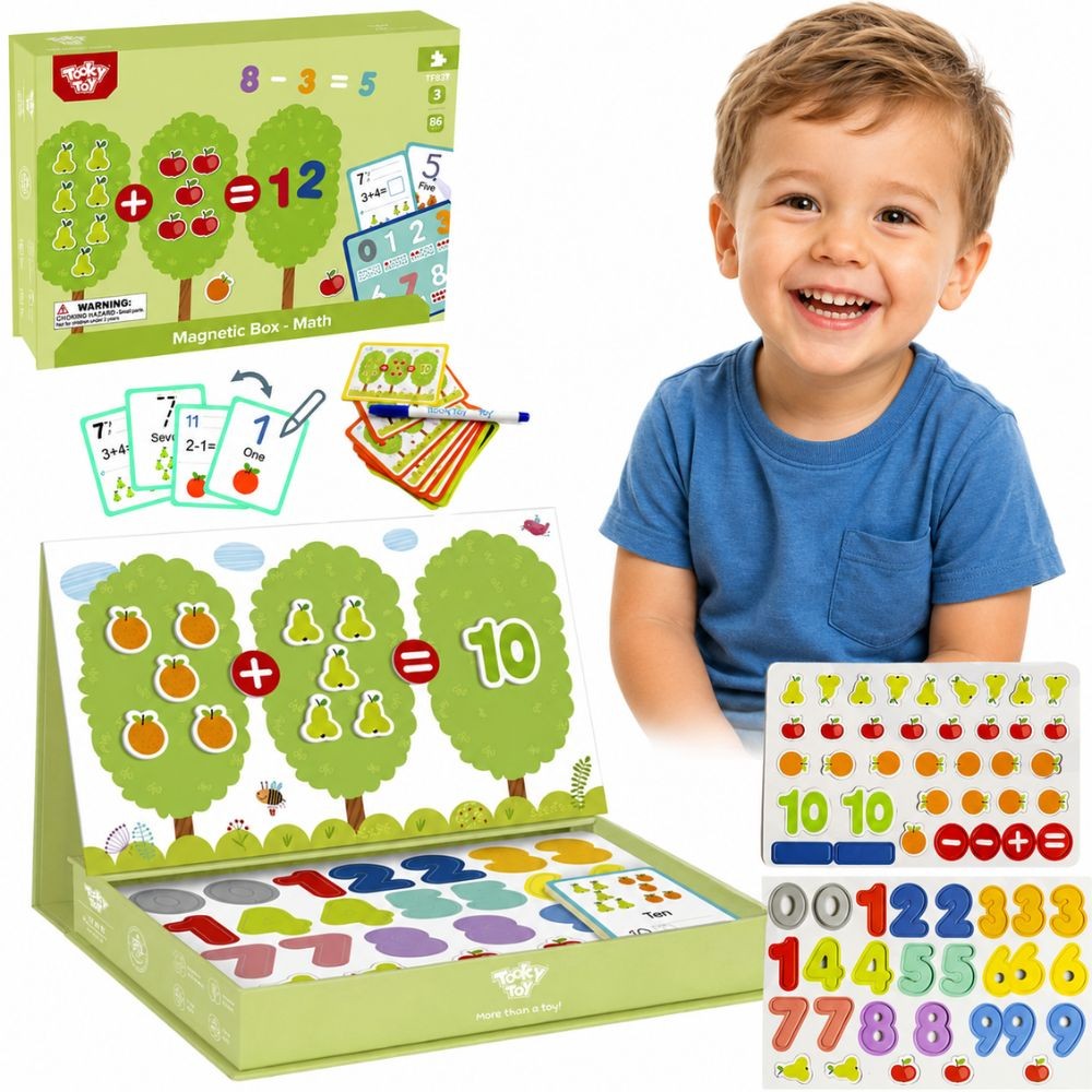 1-TOOKY TOY Drewniana Gra Magnetyczna Układanka Montessori dla Dzieci-1