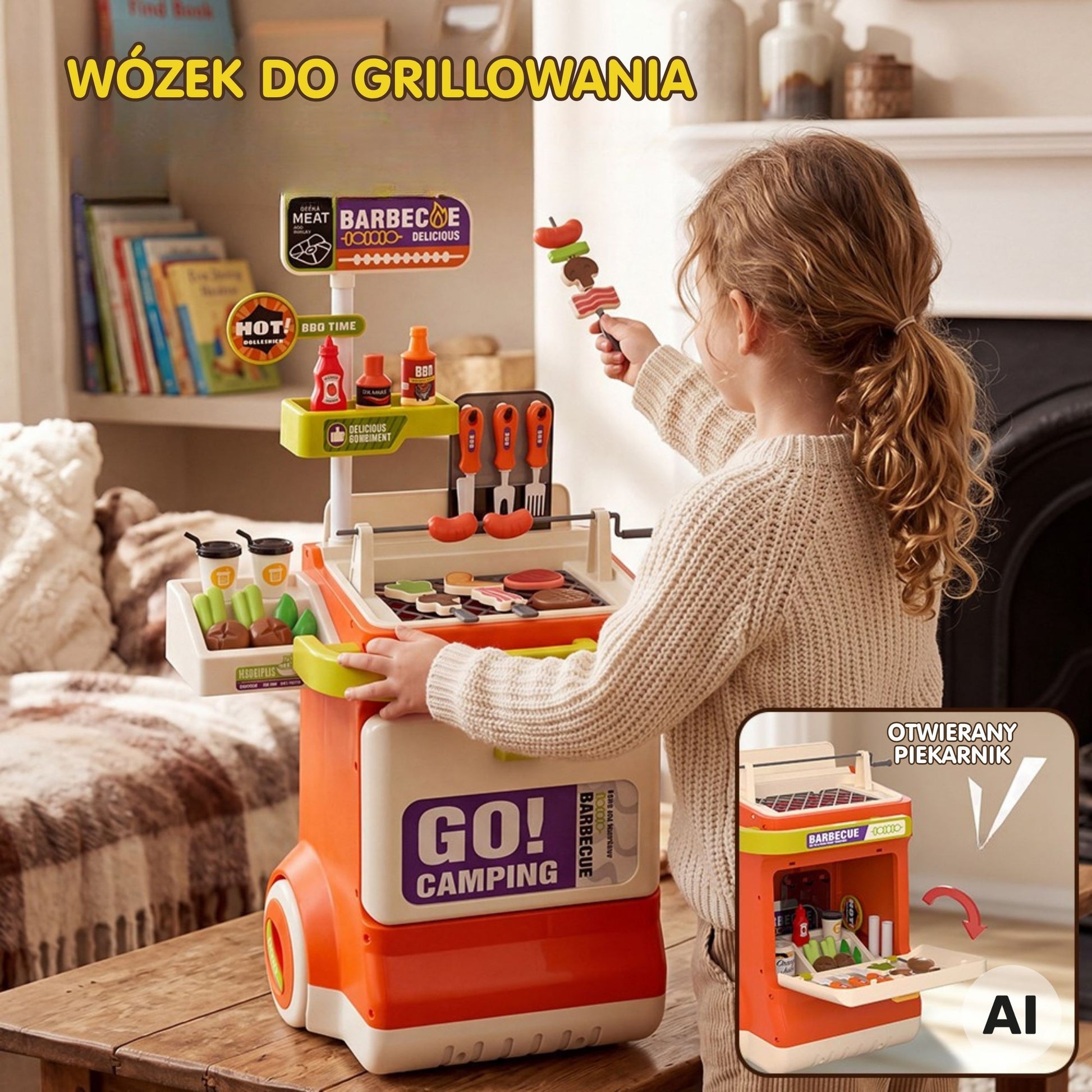 5-WOOPIE Interaktywny Wózek do Grillowania BBQ Stoisko do Grilla 51 el. Efekty Prawdziwego Grillowania-5