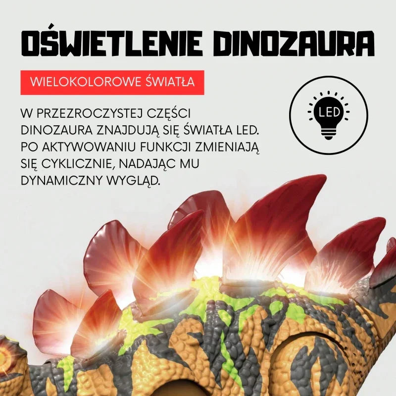 WOOPIE Dinozaur Zdalnie Sterowany RC Robot Stegozaur - zabawki-dla-dziewczynki