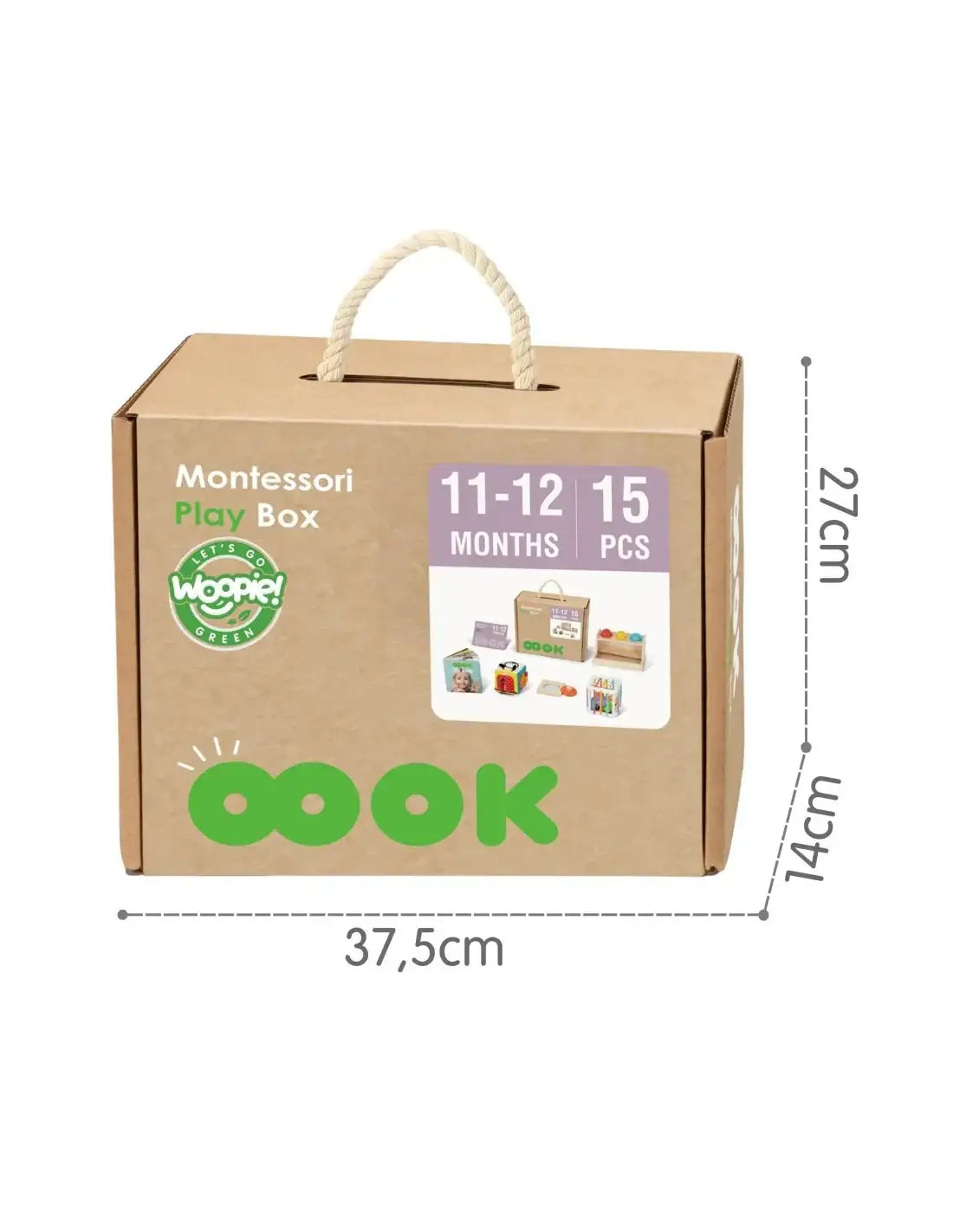 9-WOOPIE GREEN Pudełko Box 5w1 Montessori Edukacujny 11-12M FSC-9