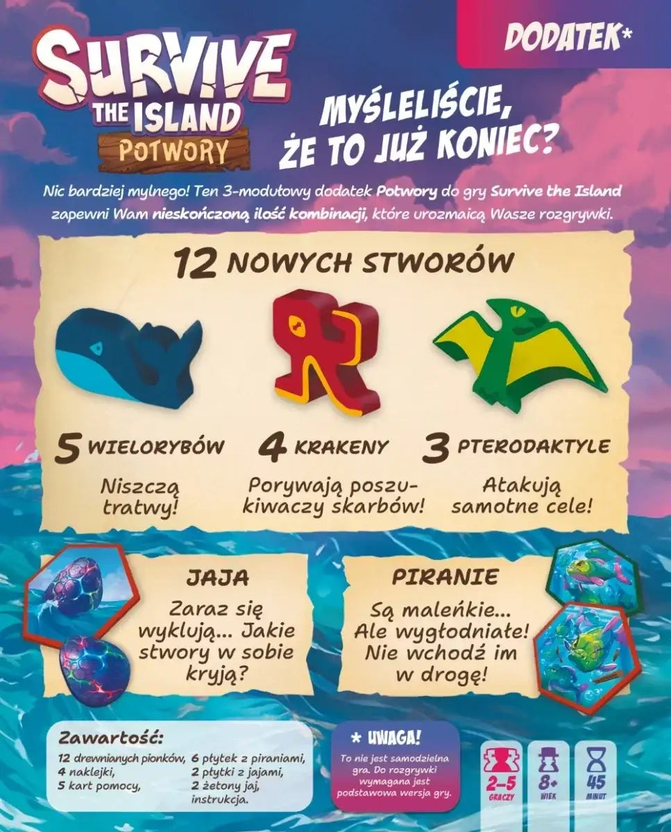 gra planszowa Survive the Island Potwory