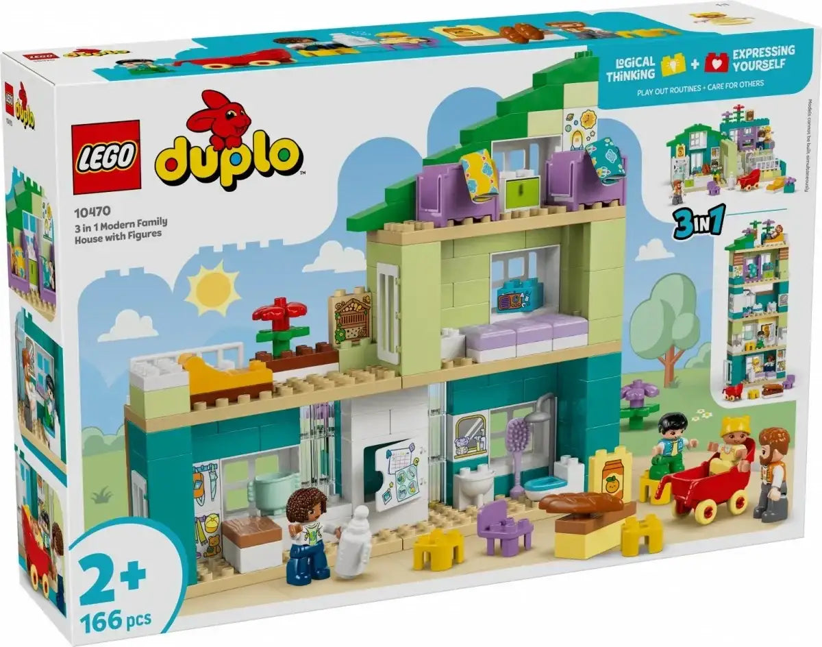LEGO 10470 DUPLO Nowoczesny dom rodzinny 3 w 1 kreatywna zabawa - zabawki-dla-dziewczynki