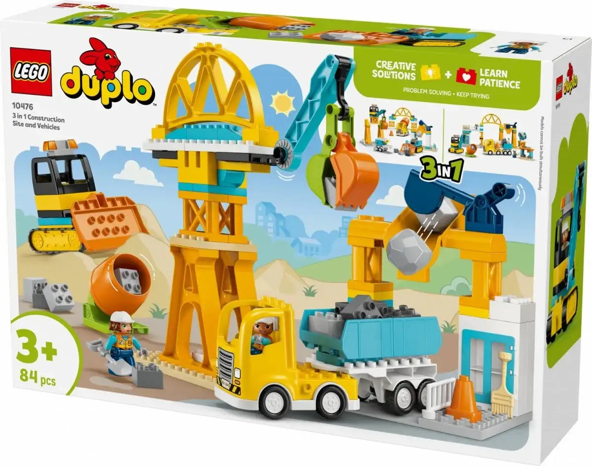 LEGO DUPLO 10476 Plac budowy z pojazdami 3 w 1 zestaw klocków dla dzieci  - zabawki-dla-dziewczynki