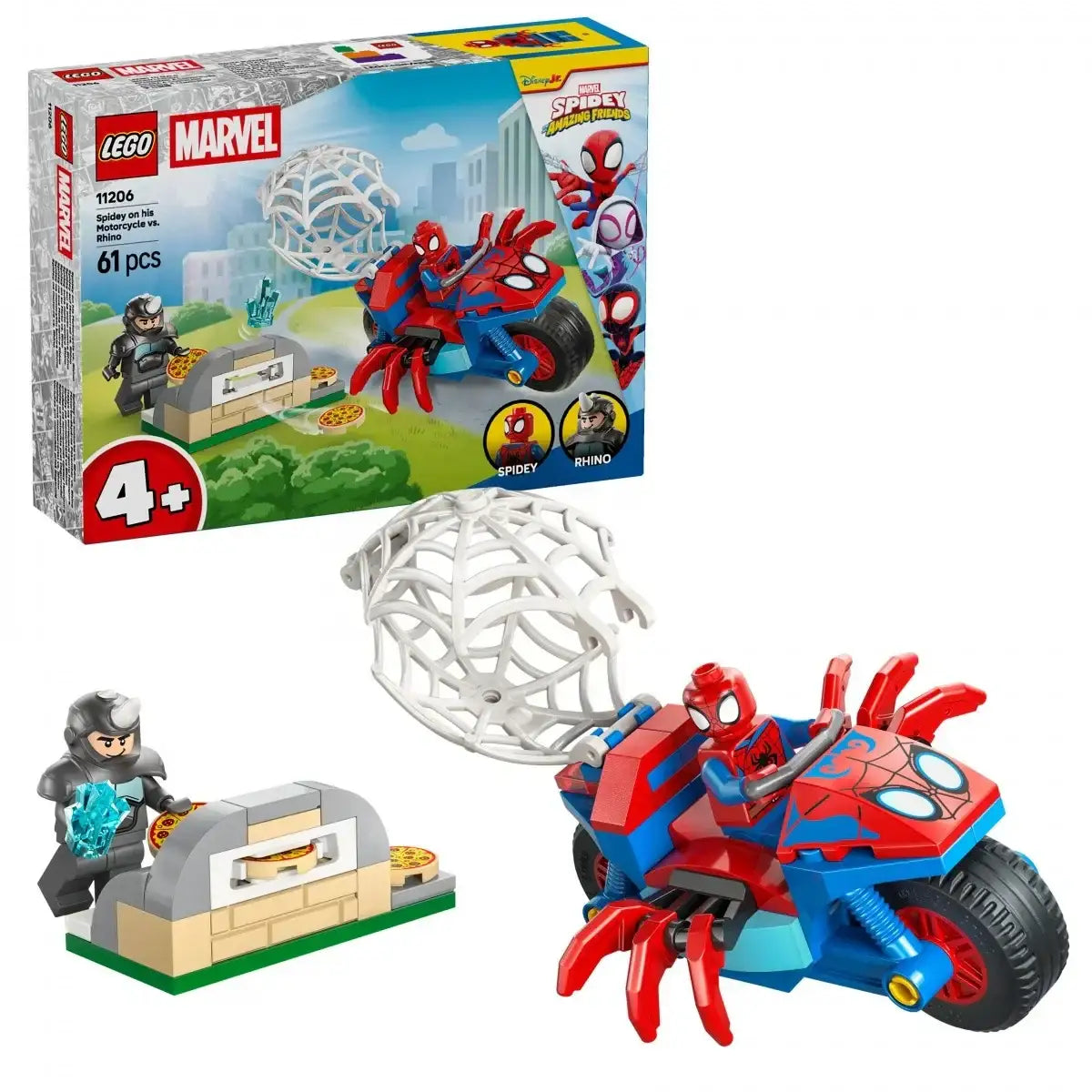 LEGO SPIDEY 11206 Spidey na motocyklu kontra Rhino zestaw klocków - zabawki-dla-dziewczynki