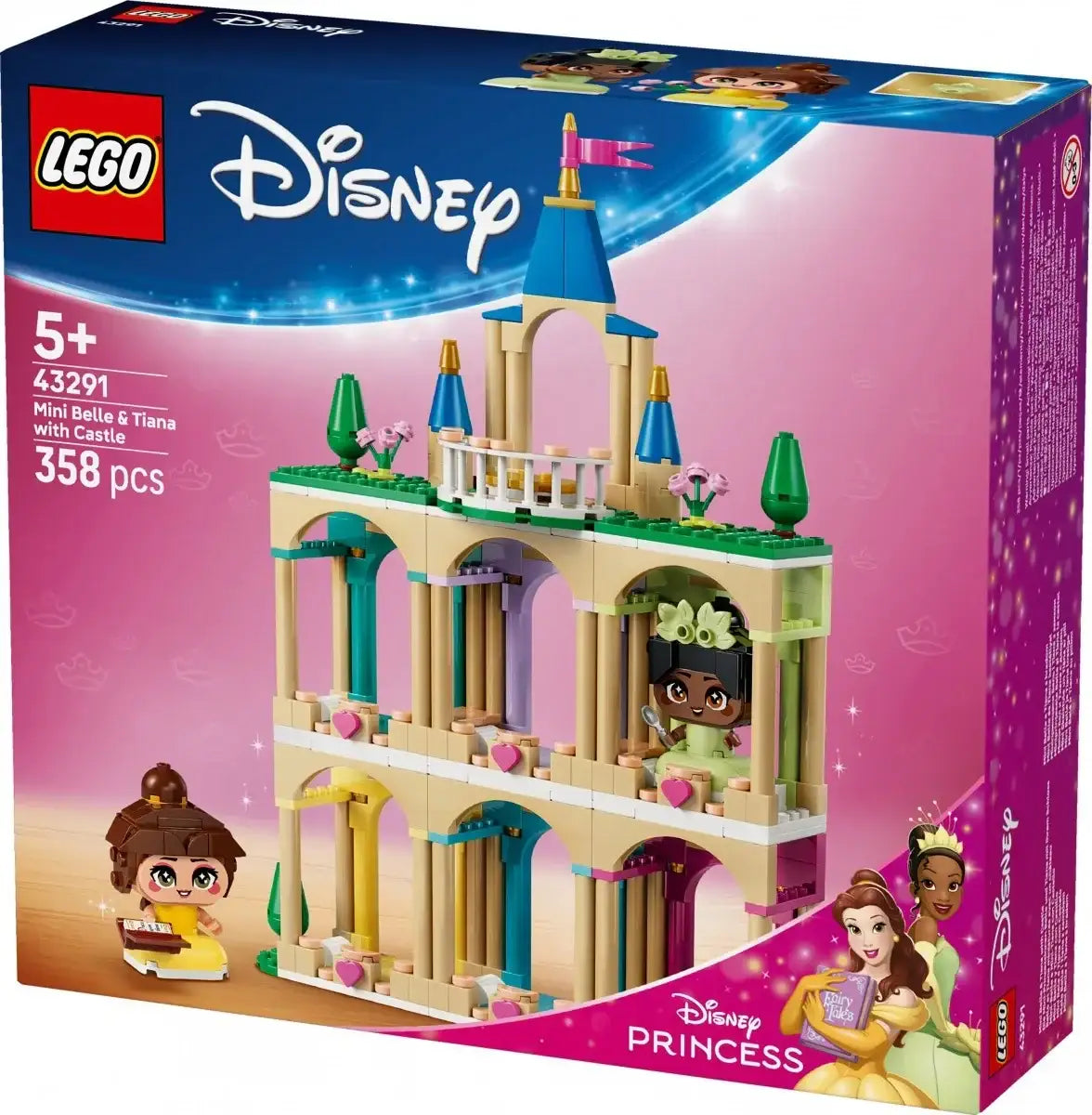 LEGO 43291 Disney Mała Bella i Tiana z zamkiem kreatywna zabawa - zabawki-dla-dziewczynki