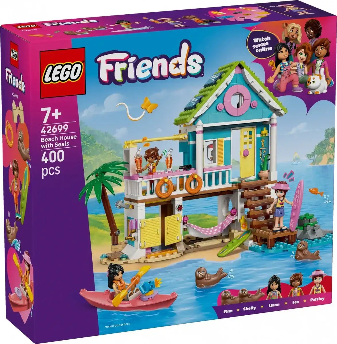 Klocki LEGO Friends 42699 Domek na plaży z fokami detal i figurki - zabawki-dla-dziewczynki