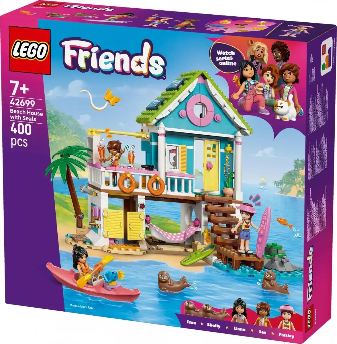 Model LEGO Friends 42699 Domek na plaży z fokami do budowania i zabawy - zabawki-dla-dziewczynki
