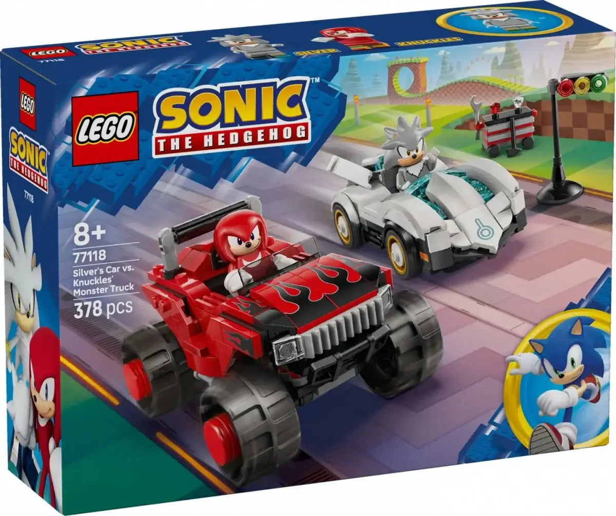 LEGO Sonic zestaw Silver's Car vs Knuckles Monster Truck, kolorowe zabawki dla dzieci - zabawki-dla-dziewczynki