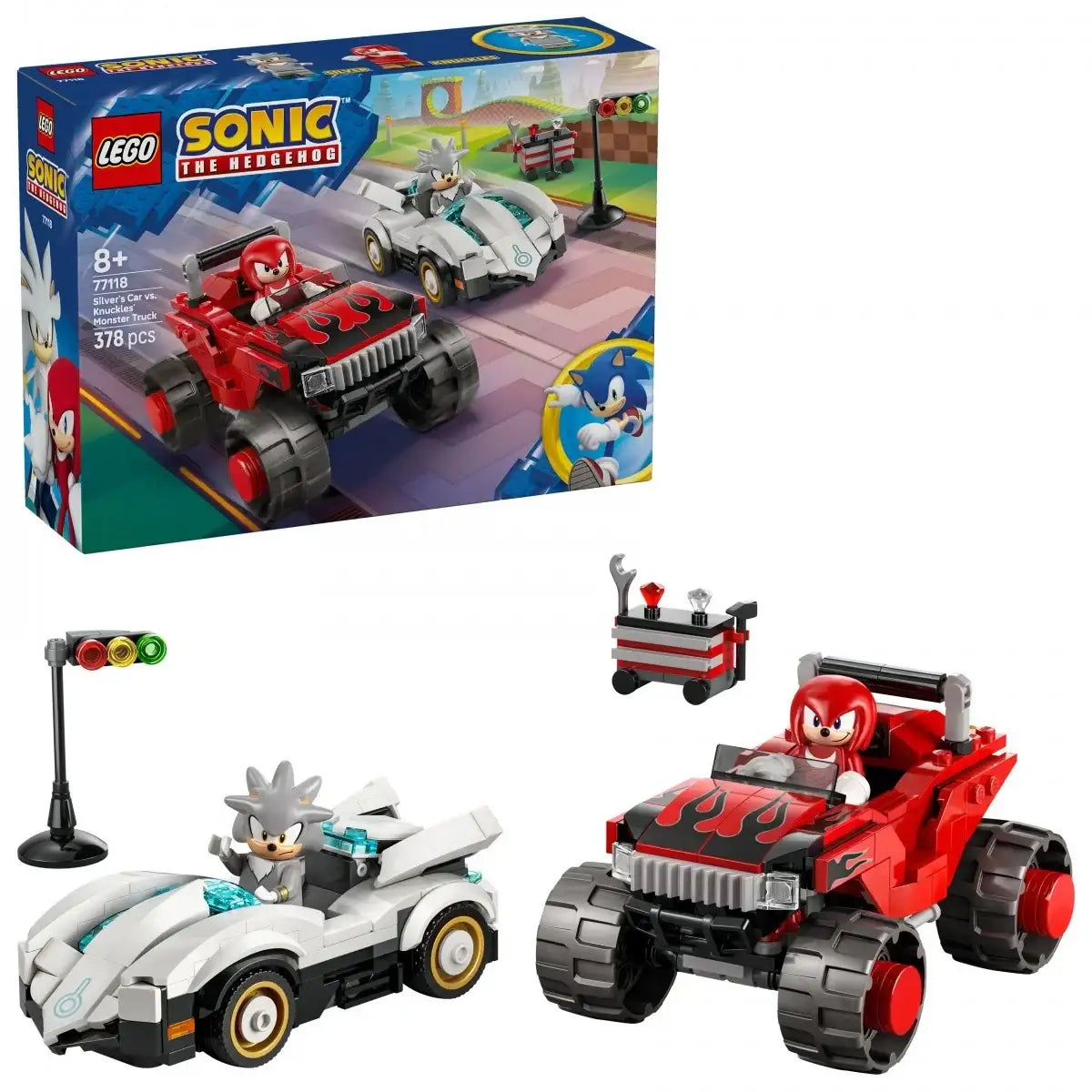 LEGO Sonic the Hedgehog, zestaw wyścigowy Knuckles i Silver, zabawki kreatywne dla dzieci - zabawki-dla-dziewczynki