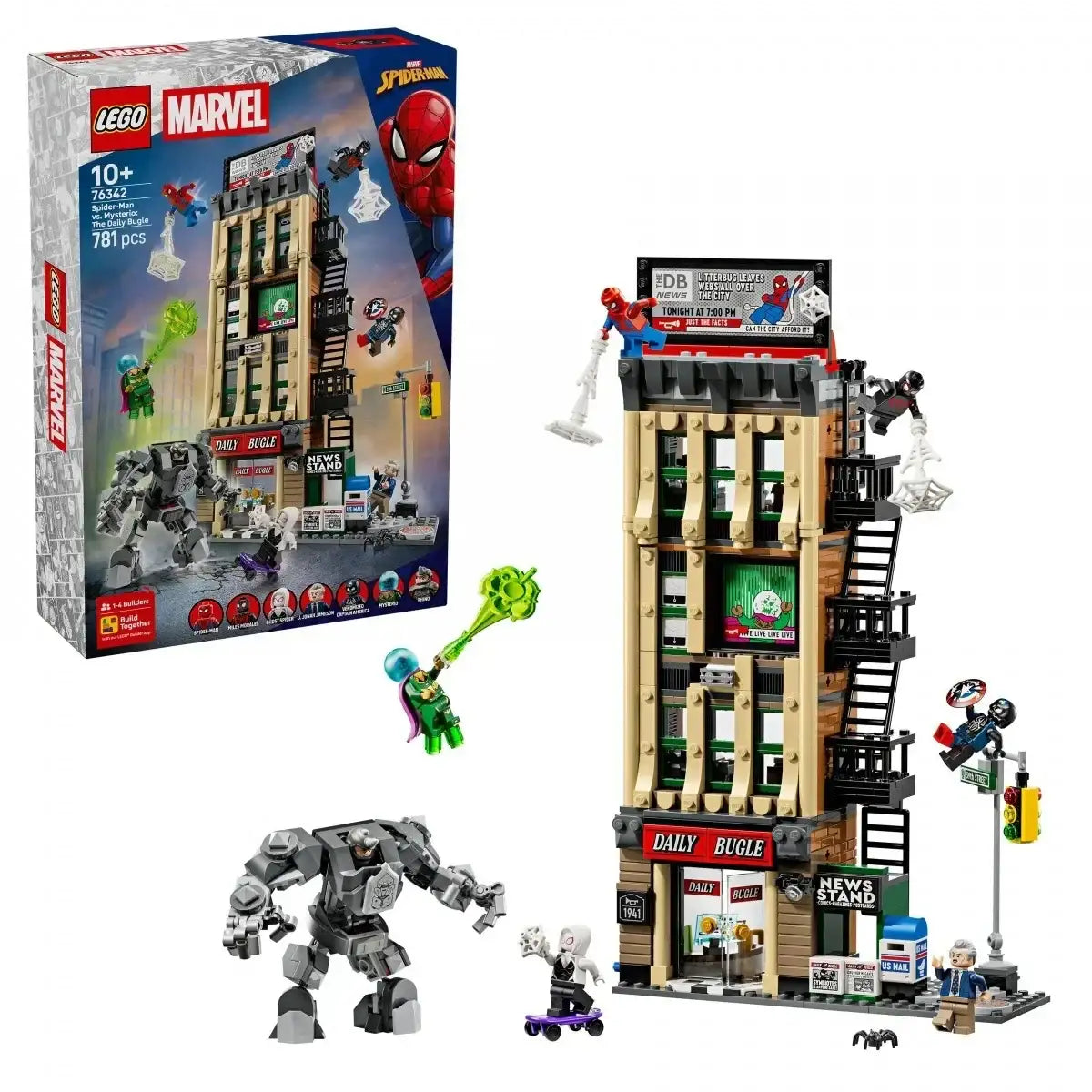 Model LEGO 76342 Spider-Man kontra Mysterio Daily Bugle do zabawy i budowania  - zabawki-dla-dziewczynki