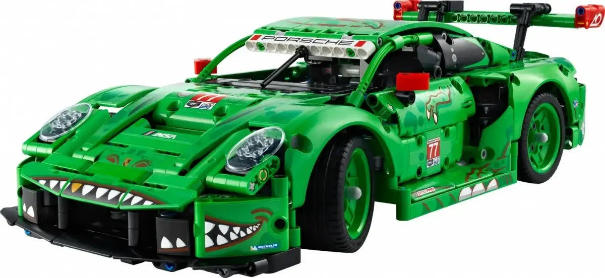 Zielony samochód wyścigowy Porsche z klocków, zabawka kreatywna dla dzieci - zabawki-dla-dziewczynki