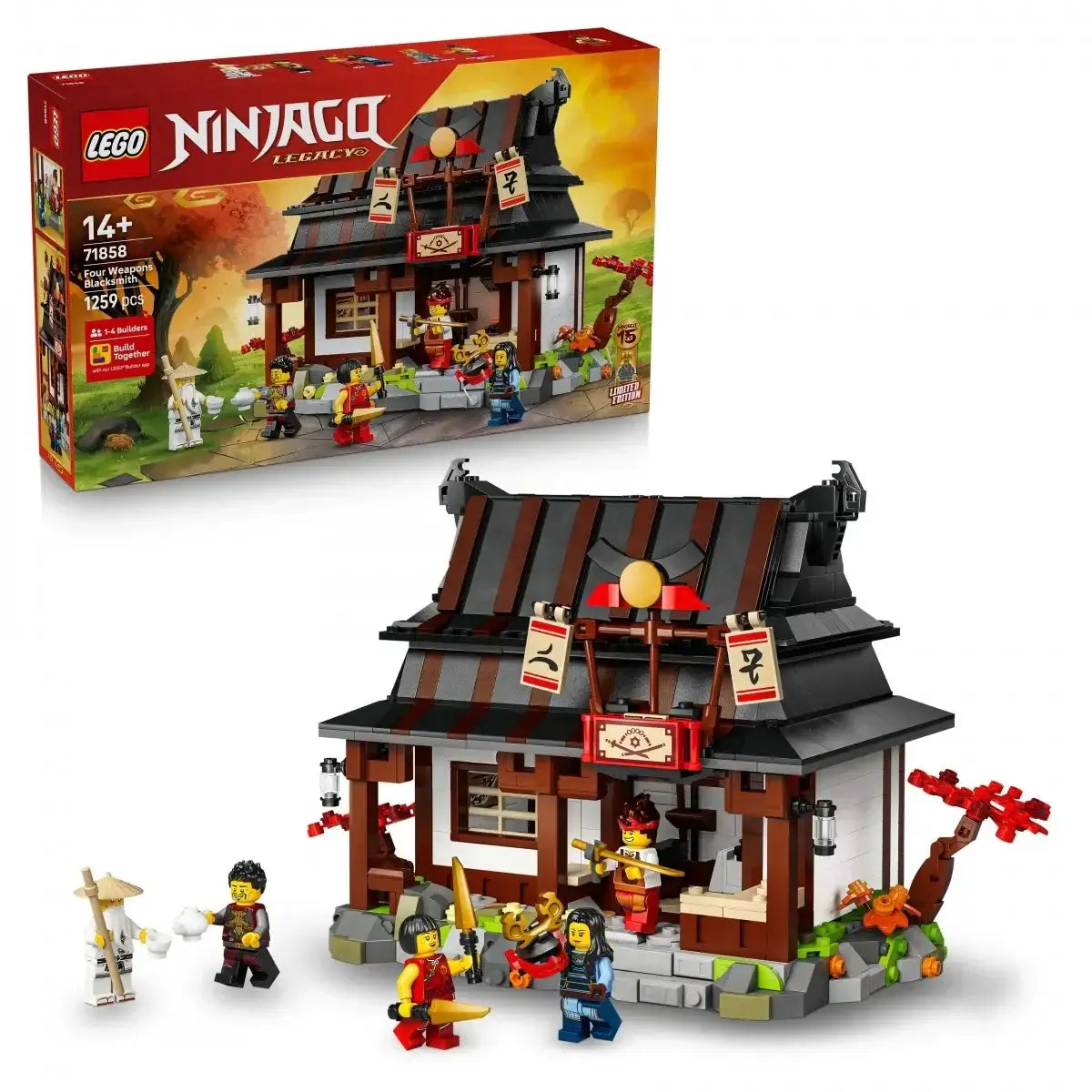 LEGO Ninjago 71858 Kuźnia Czterech Broni 15-lecie zestaw