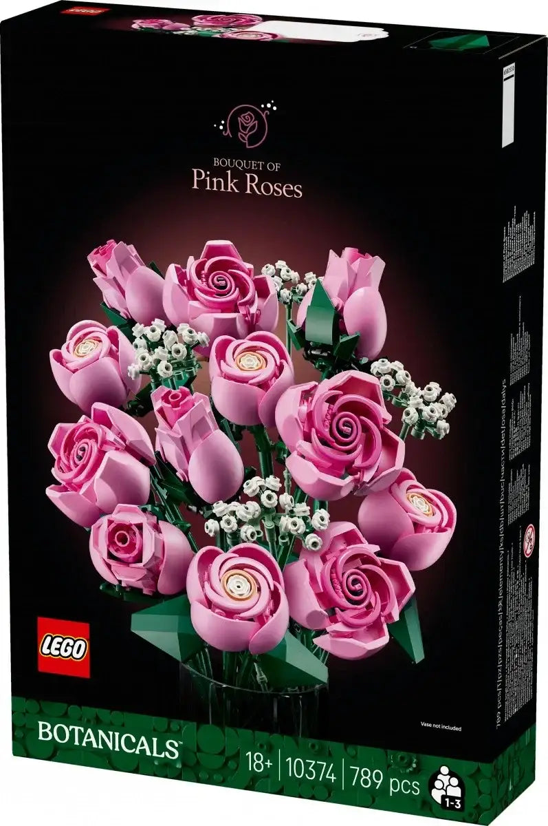 LEGO bukiet różowych róż, kreatywna zabawka dla dziewczynki, opakowanie z serii Botanicals - zabawki-dla-dziewczynki