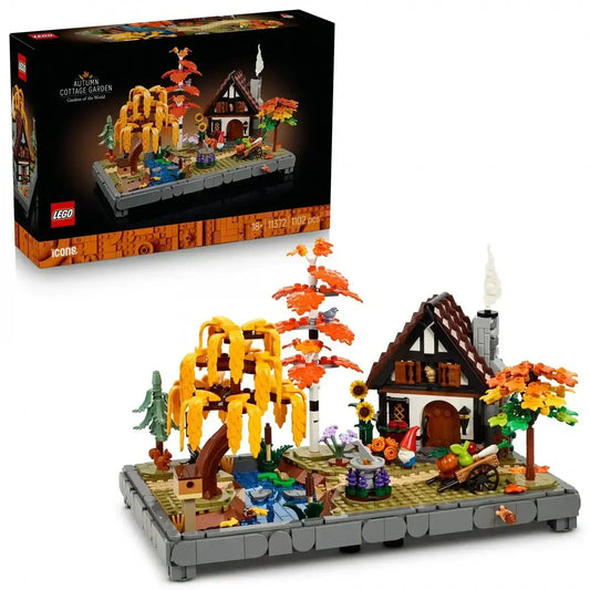 LEGO Icons 11372 Jesienny ogród z chatką zabawa dla dzieci - zabawki-dla-dziewczynki