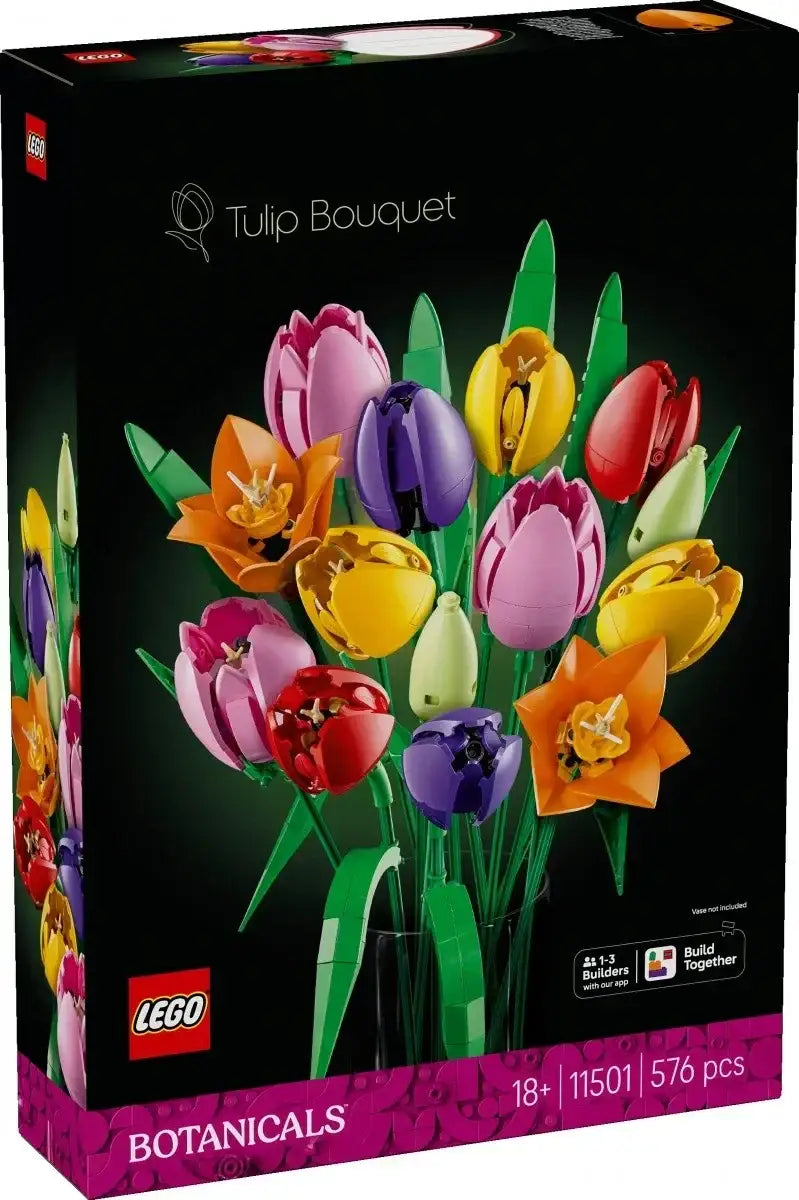 Zestaw LEGO Tulip Bouquet z kolorowymi tulipanami, kreatywna zabawka dla dziewczynki