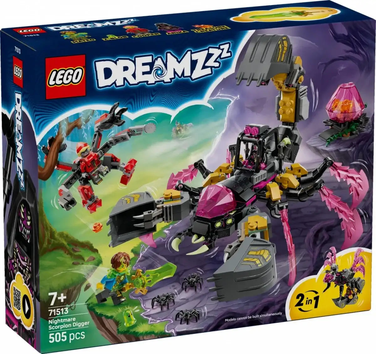 Zestaw LEGO DREAMZzz Skorpion koparka nocna, kreatywna zabawka dla dzieci, 505 elementów - zabawki-dla-dziewczynki