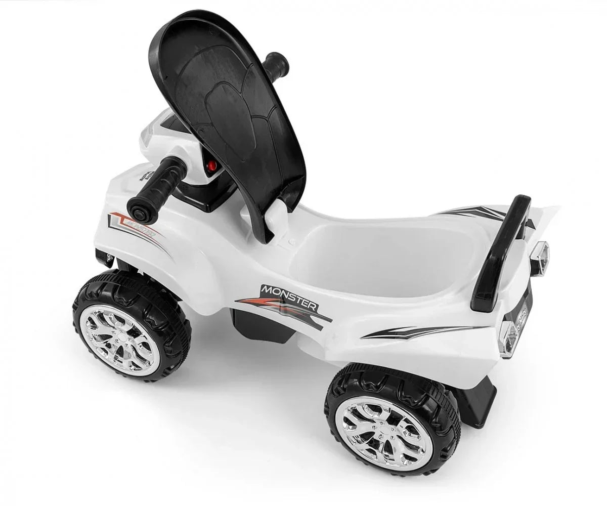 Milly Mally Monster ride-on car biały dla malucha  - zabawki-dla-dziewczynki