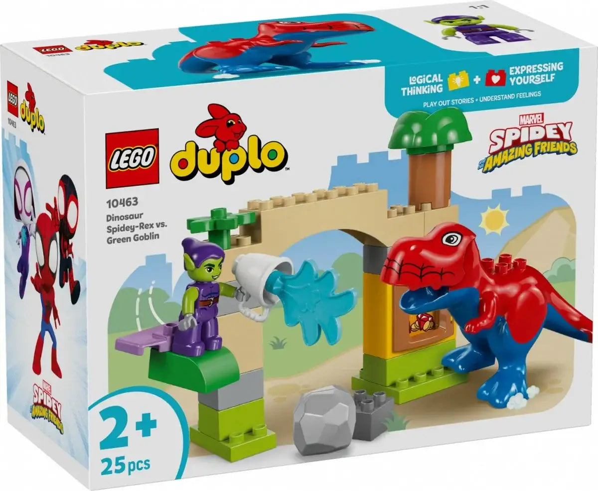 Klocki LEGO DUPLO Spidey-Rex dinozaur i Zielony Goblin na szybowcu dla malucha - zabawki-dla-dziewczynki