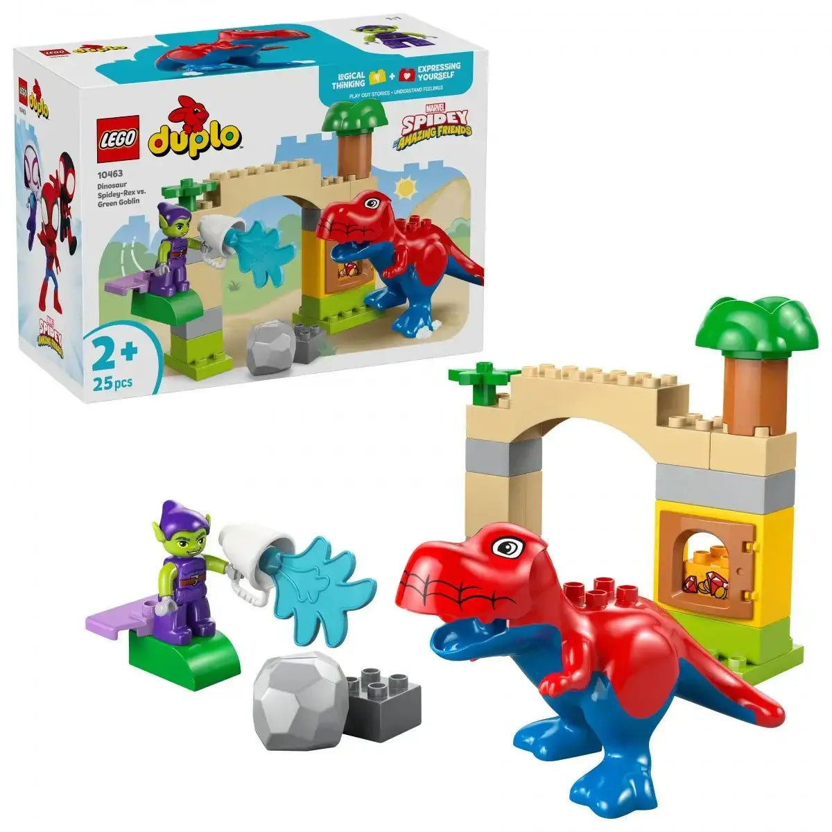 LEGO DUPLO Marvel 10463 Spidey-Rex i Zielony Goblin zestaw klocków dla dzieci 2+ - zabawki-dla-dziewczynki