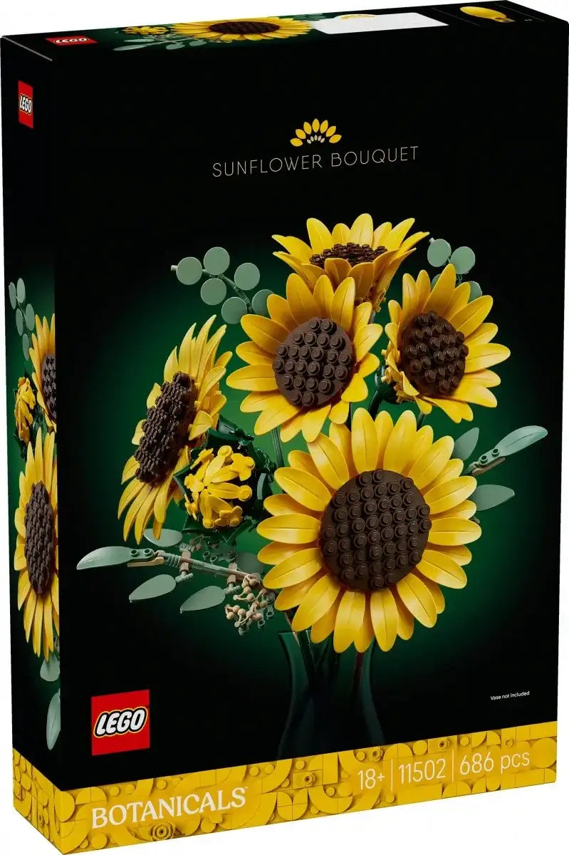 LEGO kwiaty słoneczniki dekoracja wnętrza model botaniczny - zabawki-dla-dziewczynki