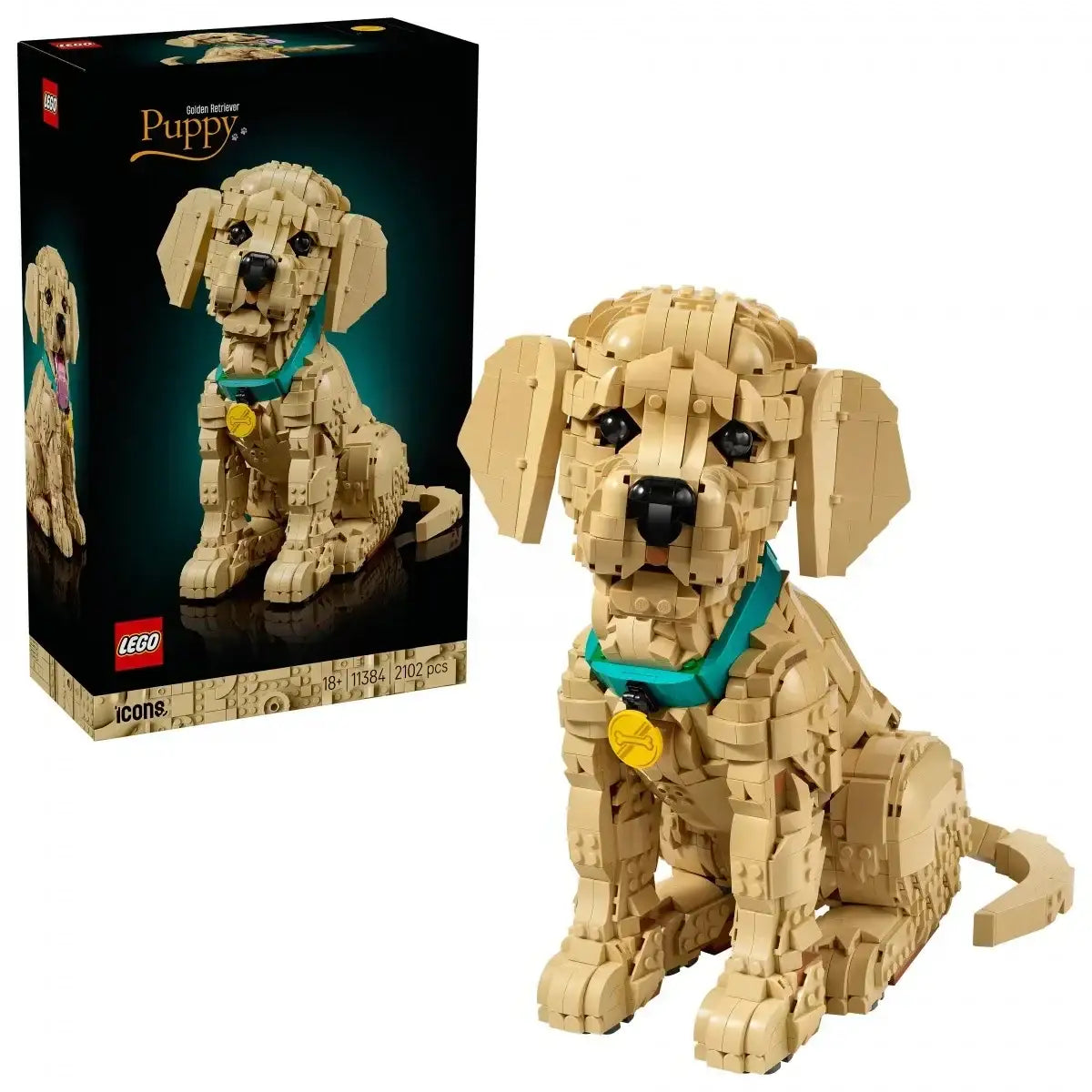 LEGO Icons 11384 szczeniak golden retriever zestaw - zabawki-dla-dziewczynki