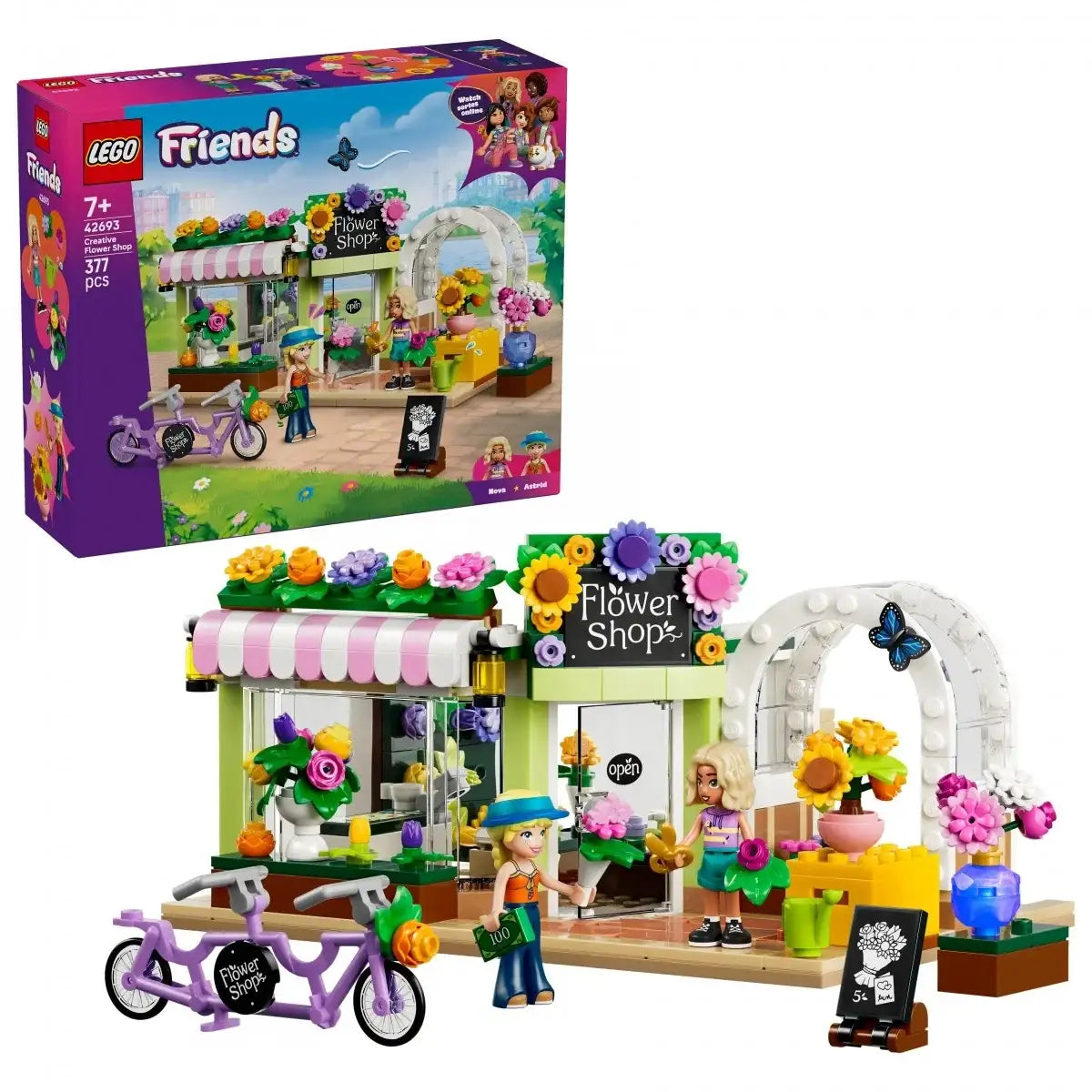 LEGO Friends 42693 Kreatywna kwiaciarnia zestaw z kwiatami i minilaleczkami