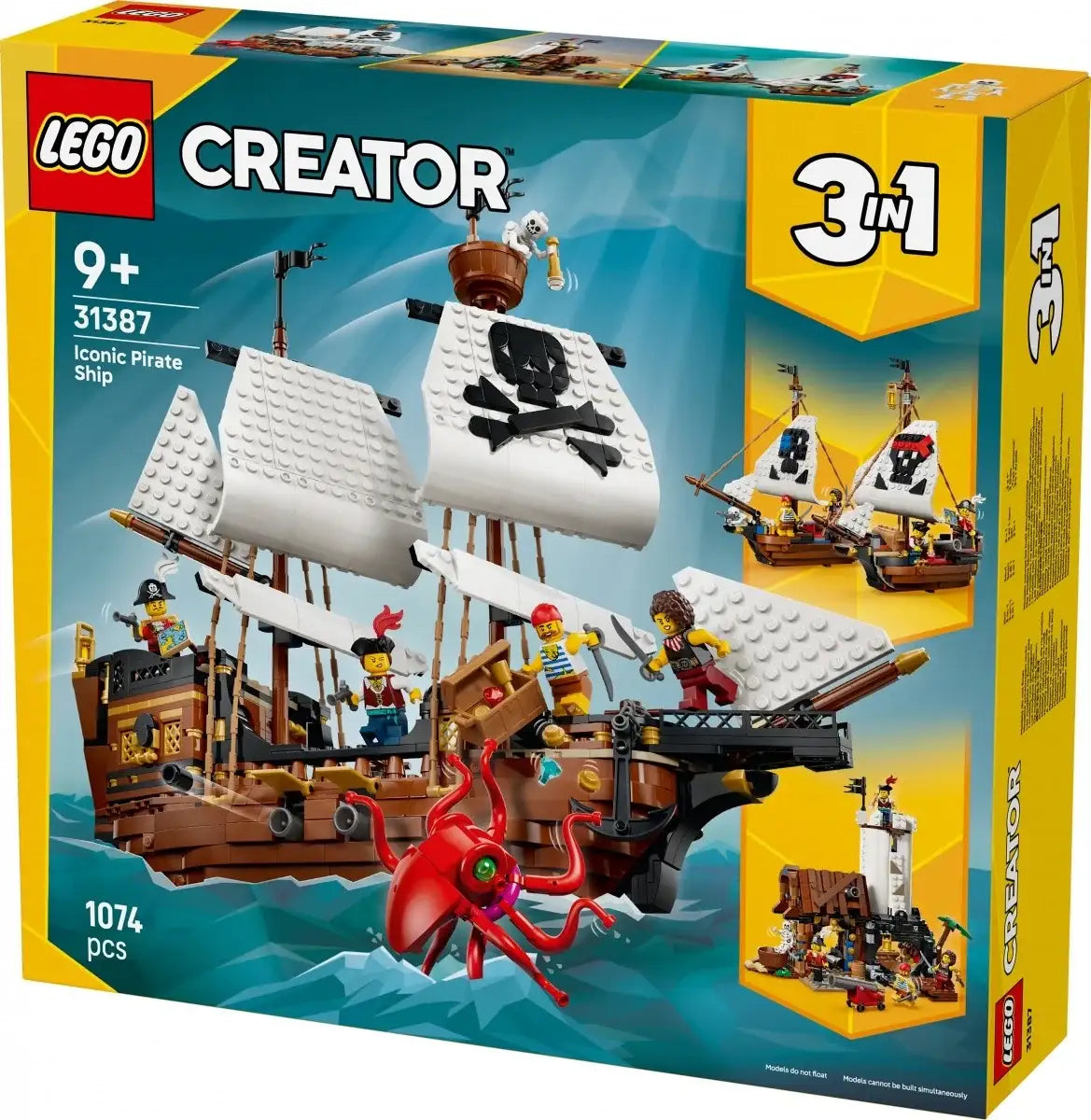 Zestaw LEGO Creator 31387 z pirackim statkiem i akcesoriami