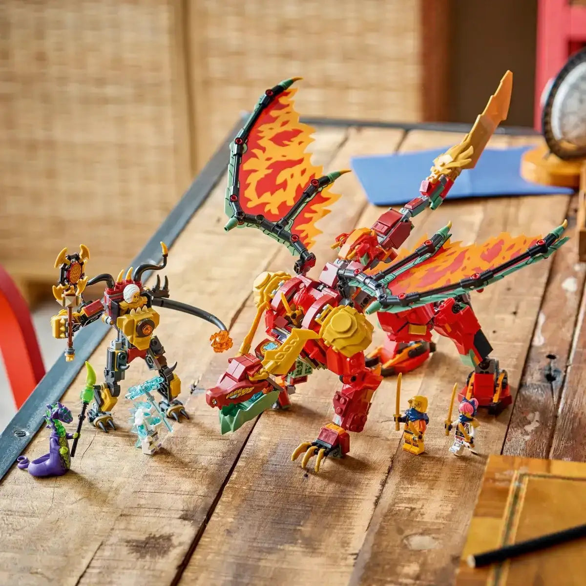 Transformujący smoczy mech Wyldfyre LEGO Ninjago 71868 scena akcji