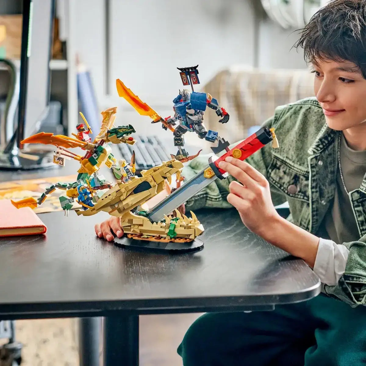 LEGO Ninjago 71871 dynamiczna scena walki ninja i smoczego ostrza